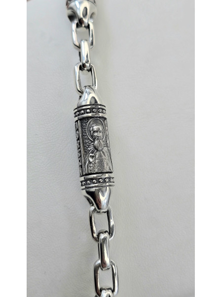 Браслет Литьевой  " Сергий Радонежский " Арт 646 ч мужской женский с ликами святых - YuvelirKukla_Kuklajewelry  Купить оптом и в розницу