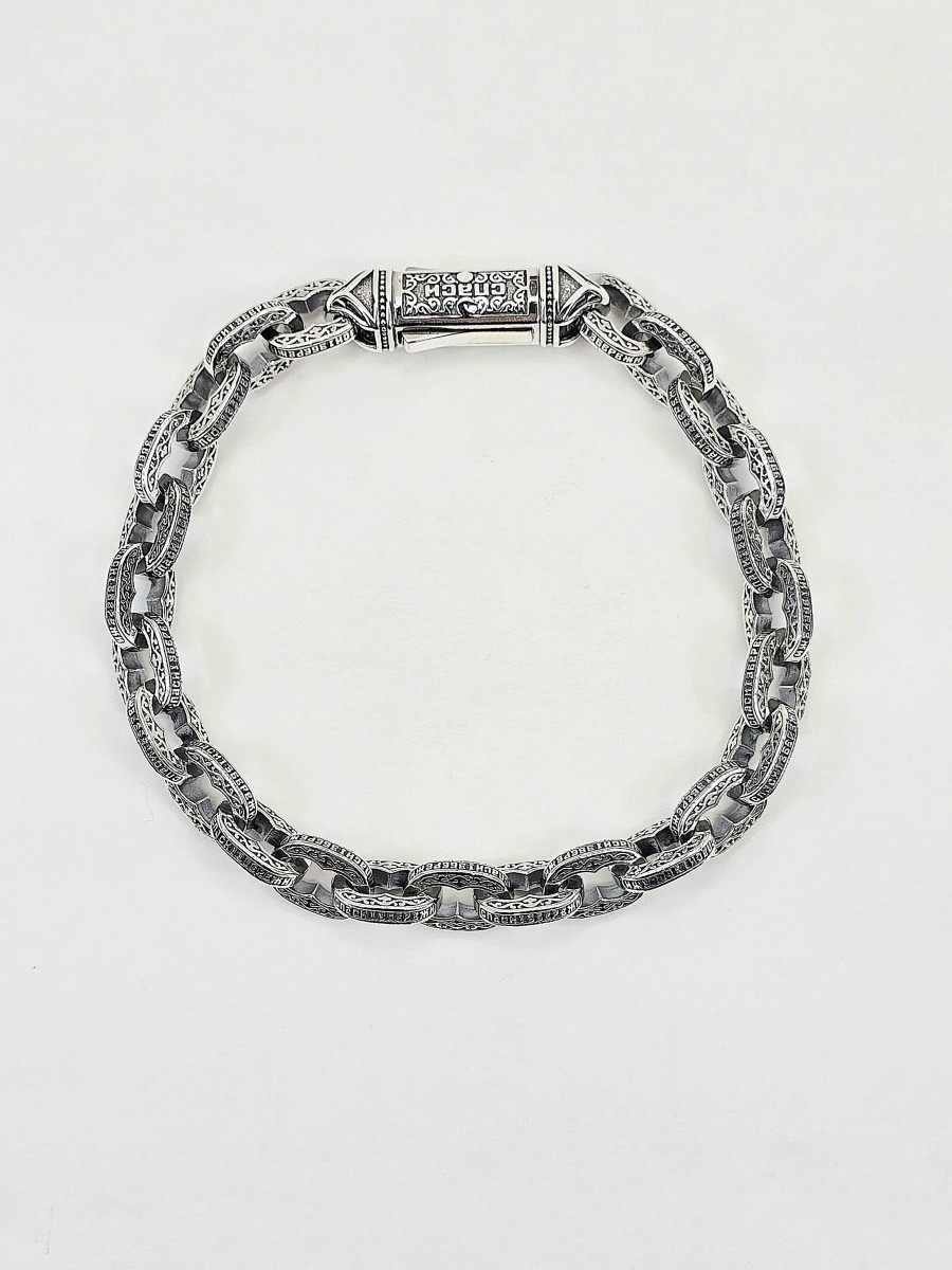  Браслет Литьевой  " Спаси и Сохрани" Арт 651 ч мужской женский  - YuvelirKukla_Kuklajewelry  Купить оптом и в розницу