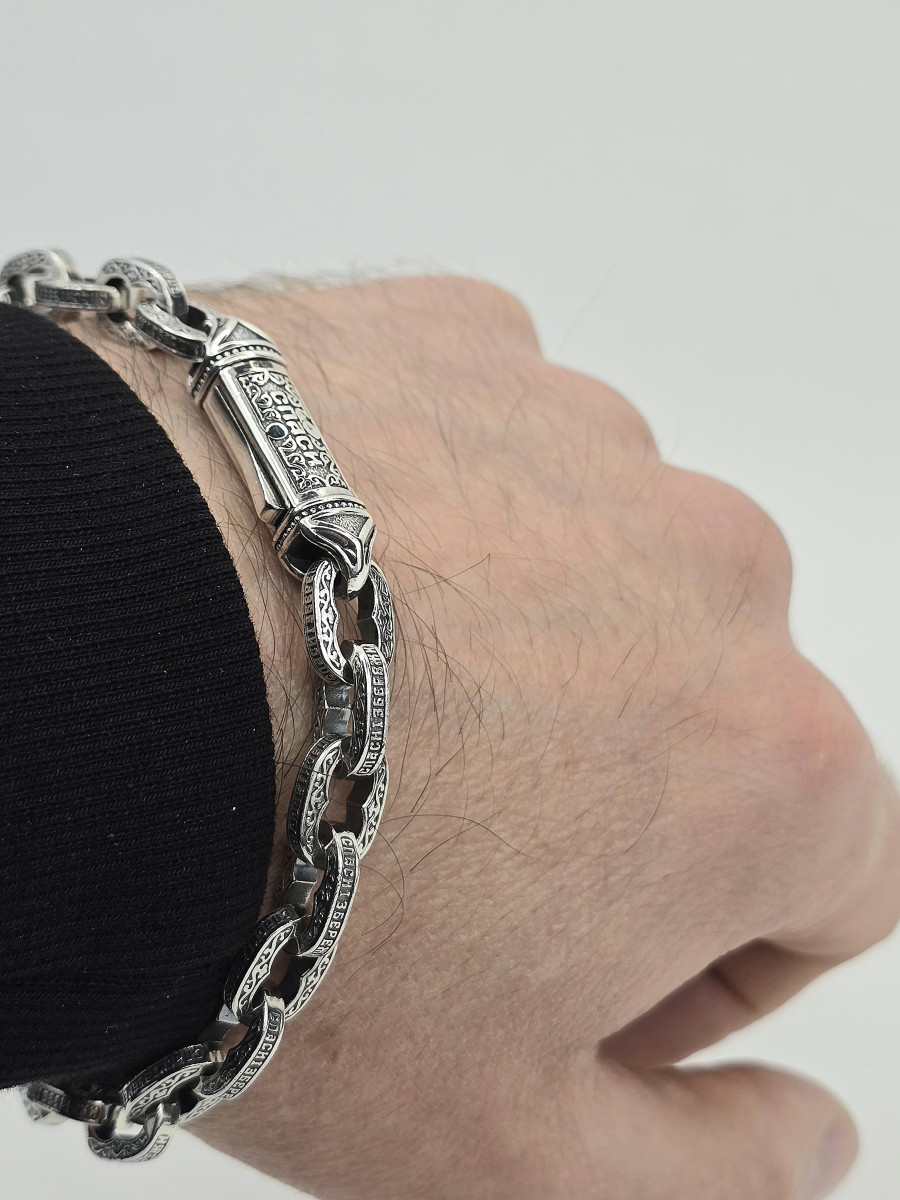  Браслет Литьевой  " Спаси и Сохрани" Арт 651 ч мужской женский  - YuvelirKukla_Kuklajewelry  Купить оптом и в розницу