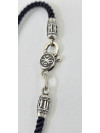 Шелковый браслет с серебряными вставками 471.30/6 ч