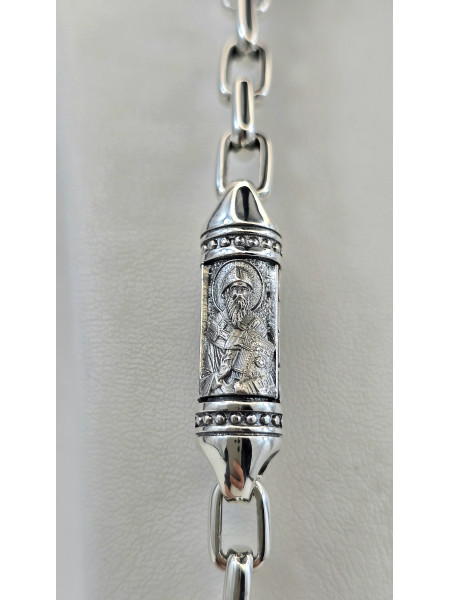 Литьевая цепь колье с серебряными вставками Архангел Михаил  мужской  женский  542ч    Купить оптом и в розницу