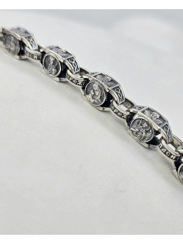 Цепь литьевая  с ликами святых " Николай Чудотворец " " Матерь Божья " " Архангел Михаил " Арт. 543 ч