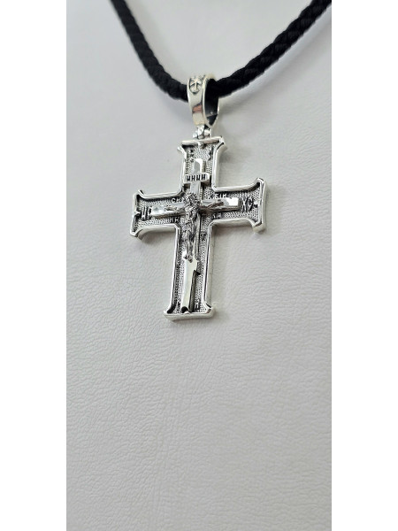 Крестик серебряный с покрытием Родия или Чернения К 10 ч  Купить оптом и в розницу