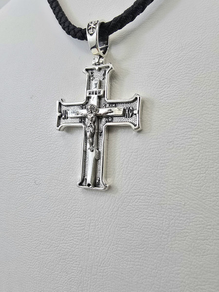 Хрестик срібний з покриттям Родія або Чернення К 10 ч Купити оптом і в роздріб