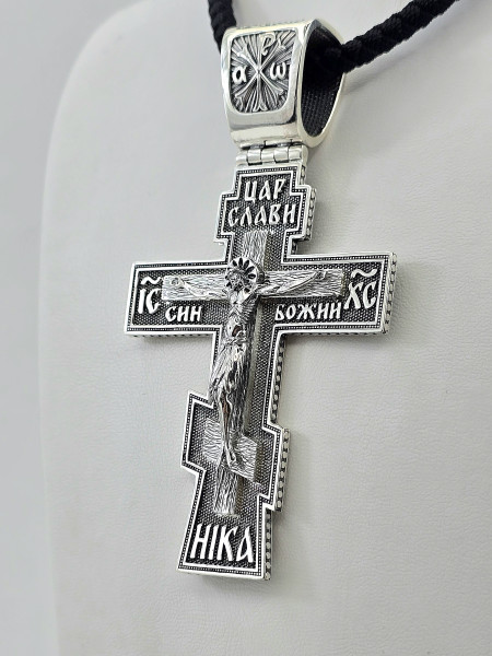 Хрестик срібний з покриттям Родія або Чернення К 1111ч Купити оптом і в роздріб