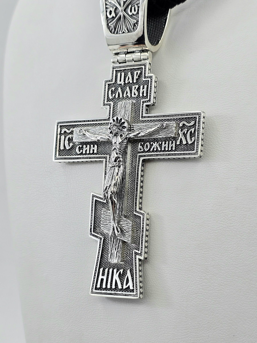 Хрестик срібний з покриттям Родія або Чернення К 1111ч Купити оптом і в роздріб