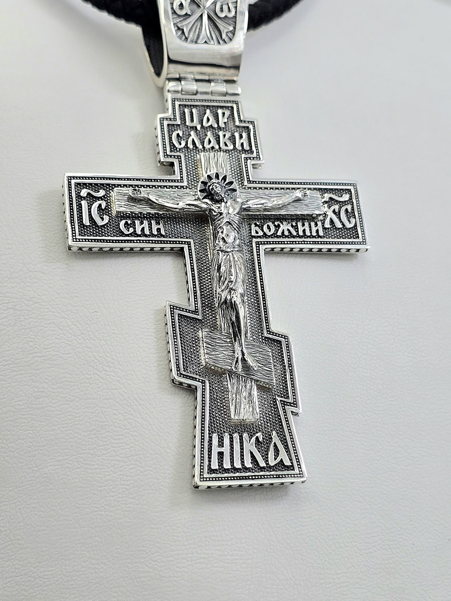 Хрестик срібний з покриттям Родія або Чернення К 1111ч Купити оптом і в роздріб