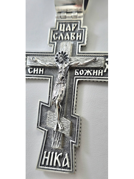 Крестик серебряный с покрытием Родия или Чернения К 1111ч  Купить оптом и в розницу