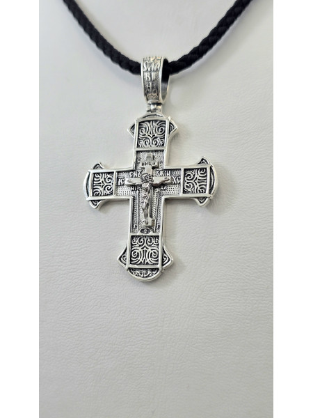 Крестик серебряный с покрытием Родия или Чернения К 25 ч  Купить оптом и в розницу