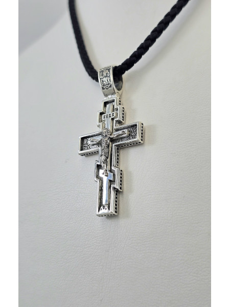 Крестик серебряный с покрытием Родия или Чернения К 28 ч  Купить оптом и в розницу