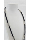 Шнур - Колье с серебряными вставками Арт. 471.62 ч " Архангел Михаил " мужской женский  Купить оптом и в розницу