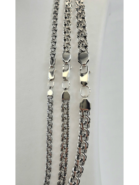 Цепи Ручной Вязки из серебра с покрытием Родия или Чернение . Купить оптом и в розницу от производителя