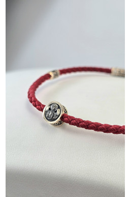 Браслет - Шнур красное золото 585° артикул 482з.32/18к  "Архангел Михаил"