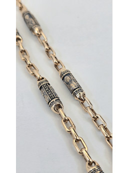 Цепь Литьевая красное золото 585° с ликами святых Арт. 5 з ч