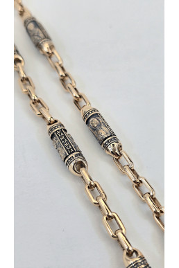 Цепь Литьевая красное золото 585° с ликами святых Арт. 5 з ч Цепь Литьевая красное золото 585° с ликами святых Арт. 5 з ч