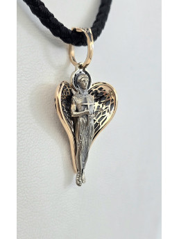 Образ " Ангела Хранителя " красное золото 585° с элементами чернения з4048 