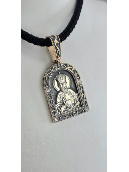 Ладанки красное золото 585° с элементами чернения зл941 Николай Чудотворец