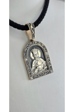 Ладанки красное золото 585° с элементами чернения зл941 Николай Чудотворец