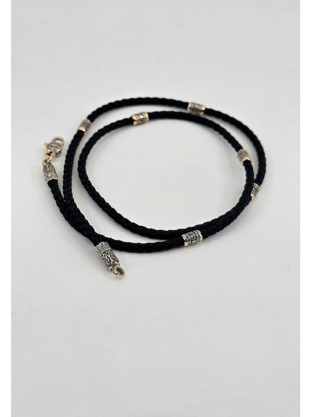 Шнур - Колье с золотыми вставками 585° пробы мужской женский 505 з   Купить оптом и в розницу