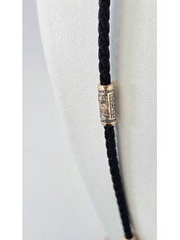 Шнур - Колье  " Архангел Михаил " красное золото 585° артикул 508 з