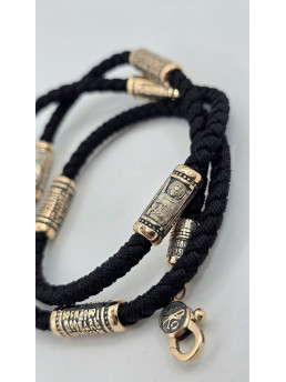 Шнур - Колье  " Архангел Михаил " красное золото 585° Арт 511 з