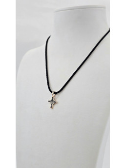 Крест из красного золота 585°с элементами чернения артикул зк39 