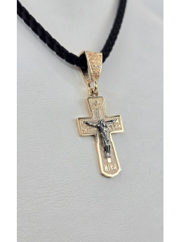 Крестик красное золото 585° артикул зк3133