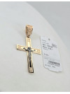 Крестик красное золото 585° артикул зк3140 Купить оптом и в розницу
