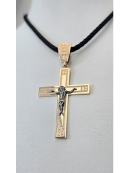 Крестик красное золото 585° артикул зк3140