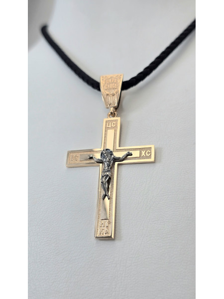 Крестик красное золото 585° артикул зк3140 Купить оптом и в розницу